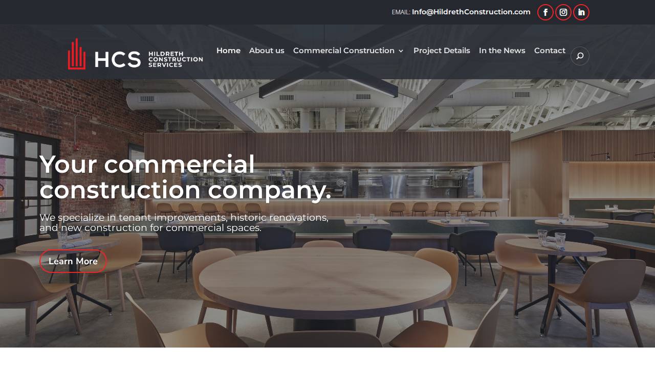 Hildreth Brothers Construction website screenshot