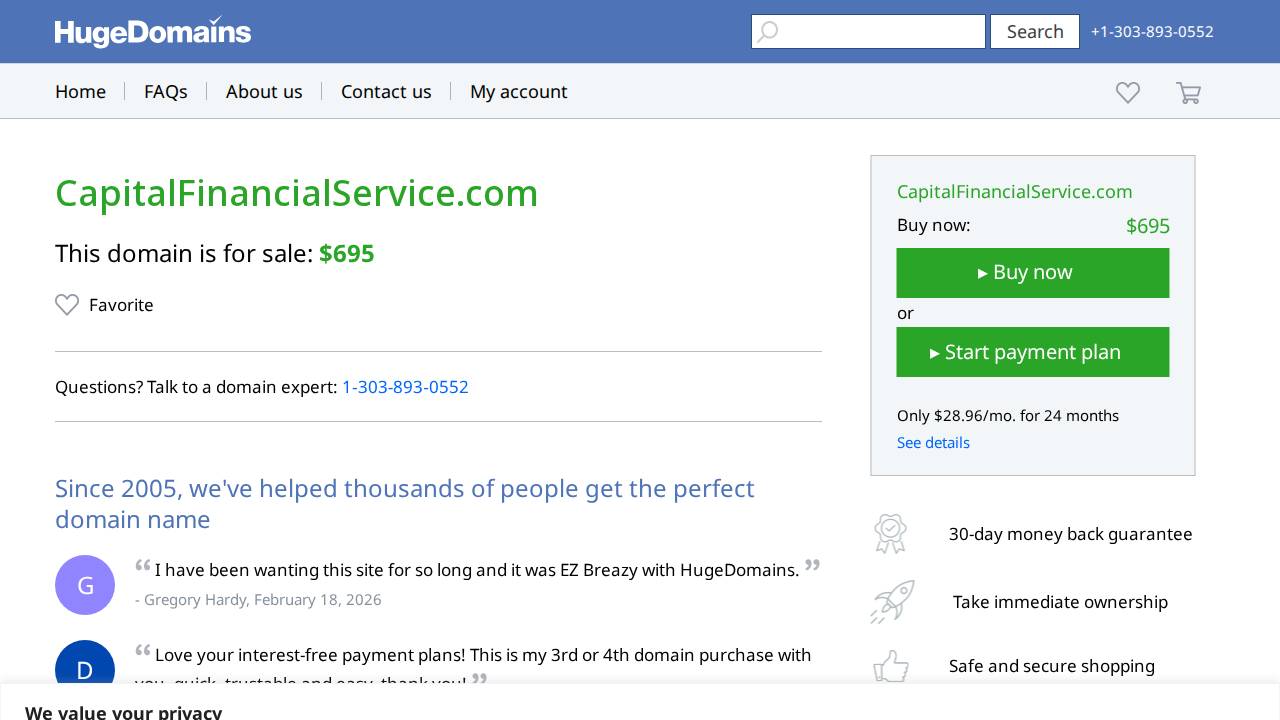 Capital Financial Service Corp website screenshot