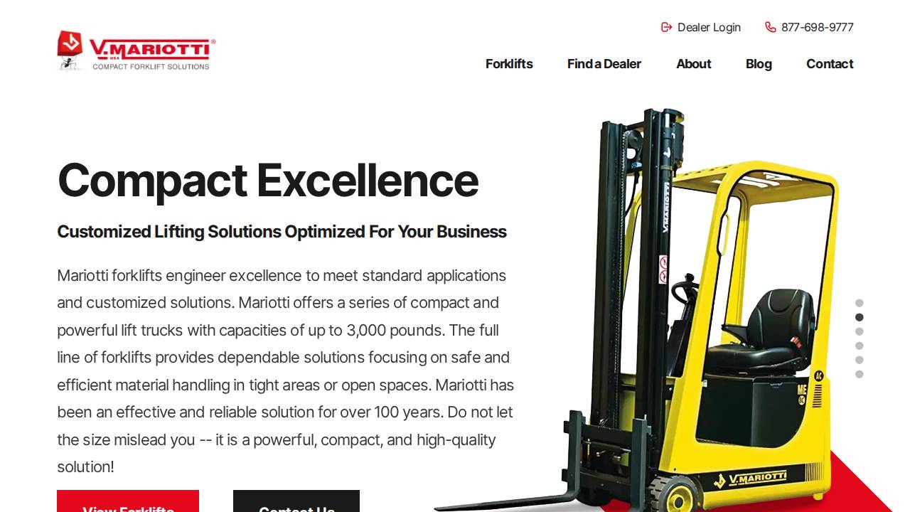 Mariotti USA Inc. website screenshot