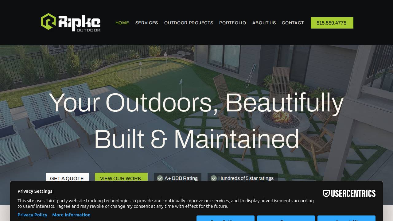 Ripke Lawn Service LLC website screenshot