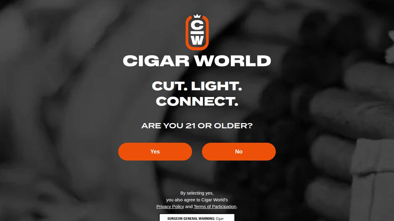Tobacco Hut website screenshot