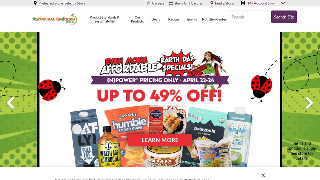 Natural Grocers By Vitamin Cot website screenshot