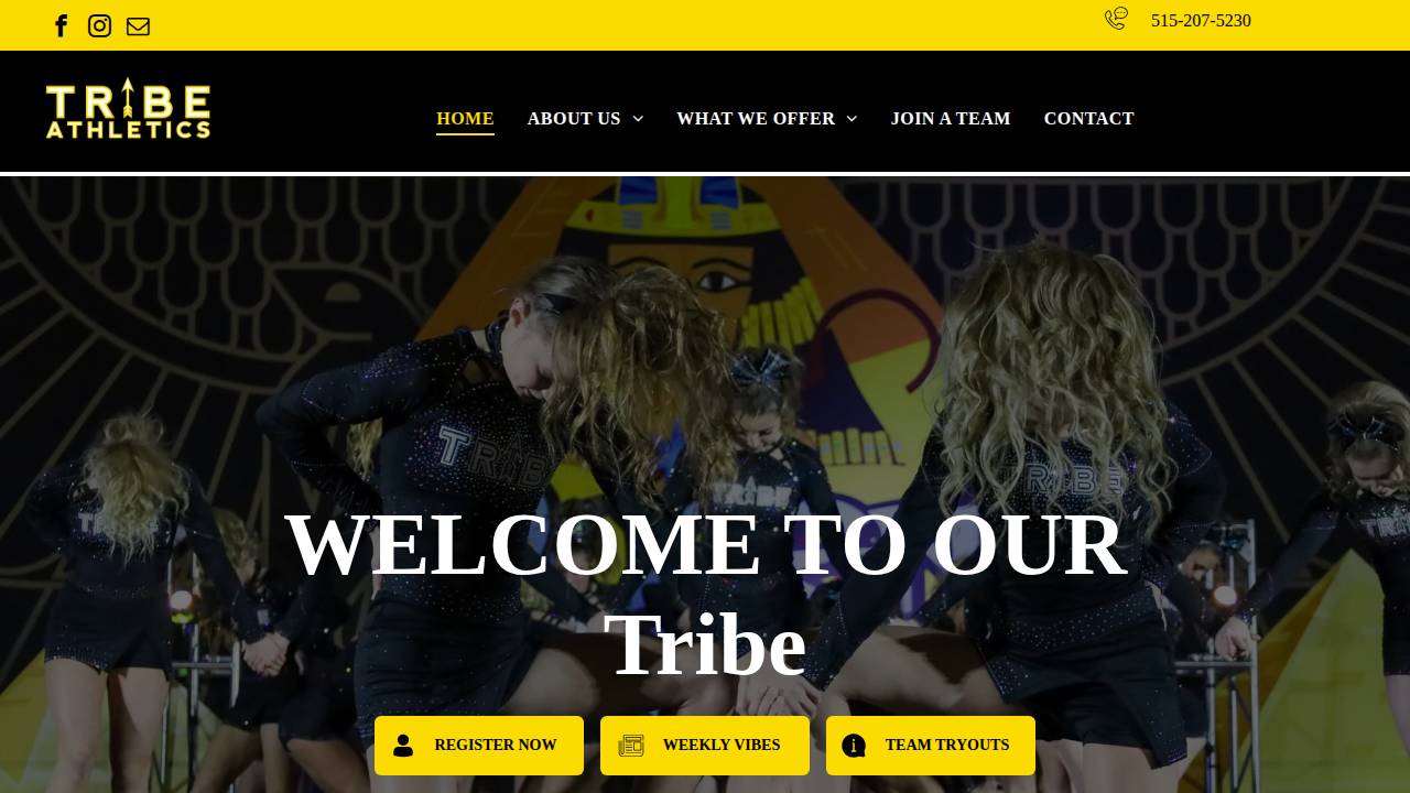 Tribe Athletics Inc. website screenshot
