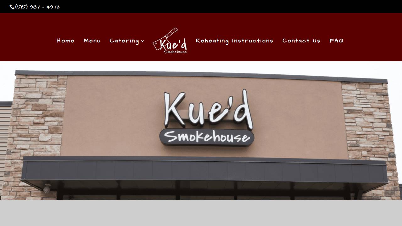 Kue'd Smokehouse website screenshot