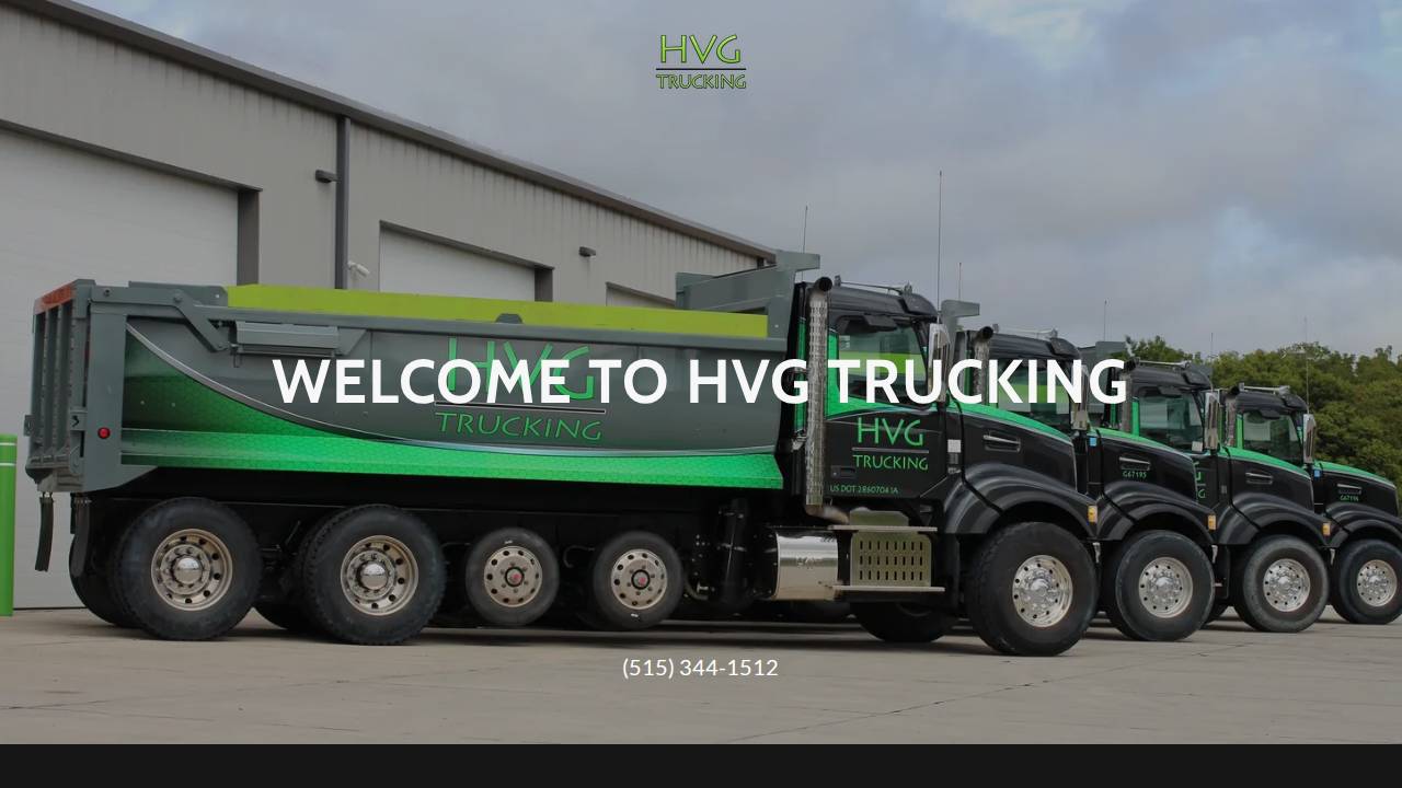 Hvg Trucking website screenshot