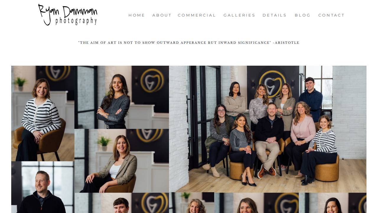 Ryan Damman Photography Inc. website screenshot