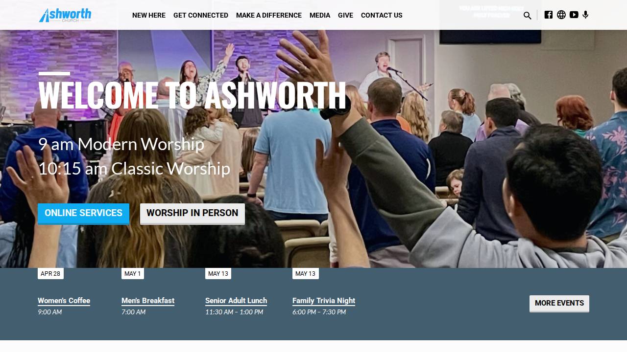 Ashworth Road Baptist Church website screenshot