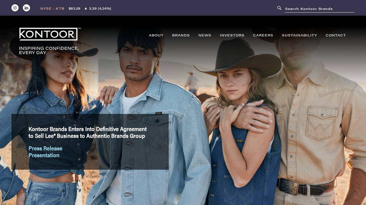 Kontoor Retail Inc. website screenshot
