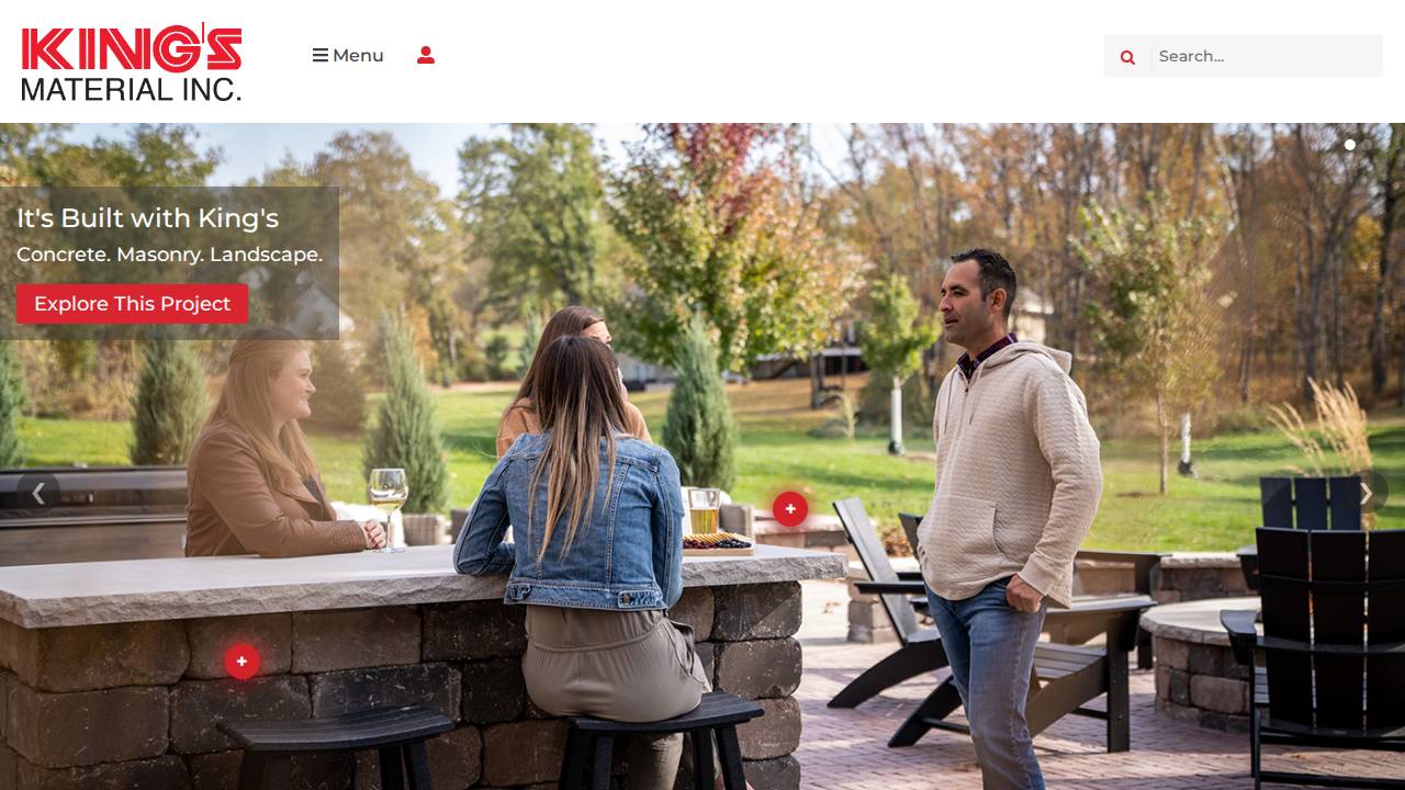 Kings Material Inc. website screenshot