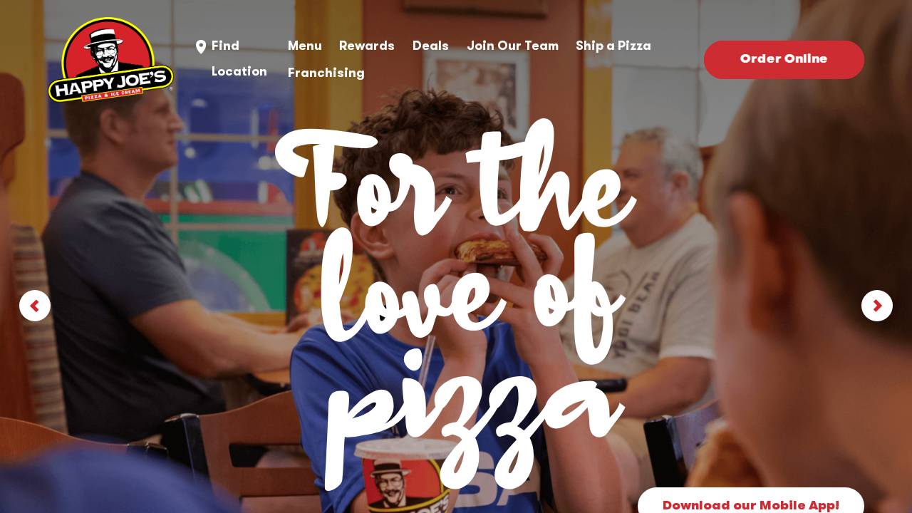 Happy Joes website screenshot