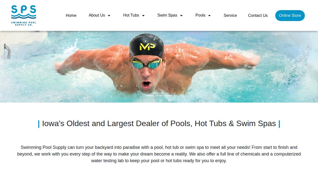 Swimming Pool Supply Co. website screenshot