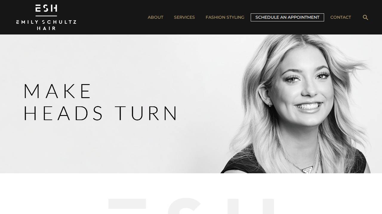 Emily Schultz Hair LLC website screenshot