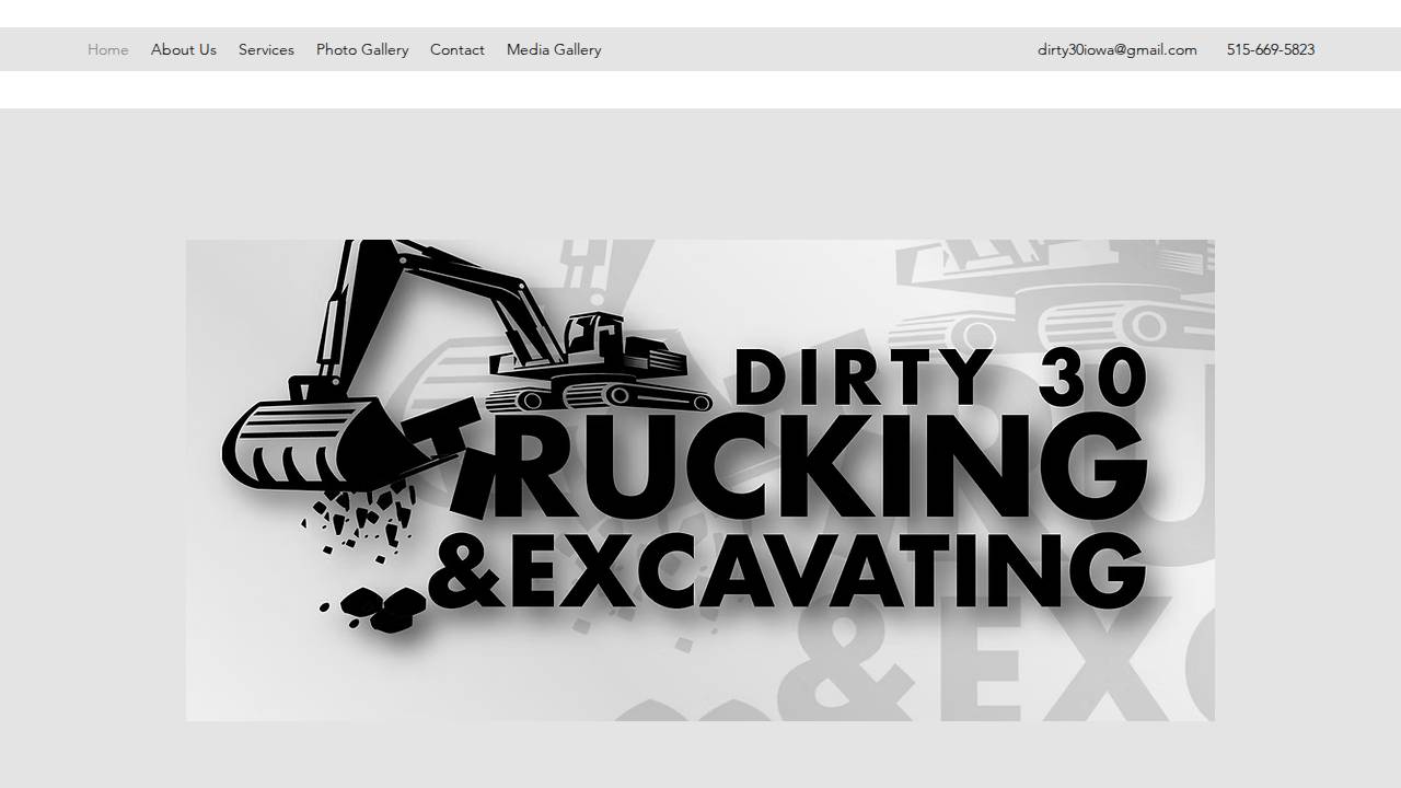 Dirty30 Excavating & Trucking website screenshot