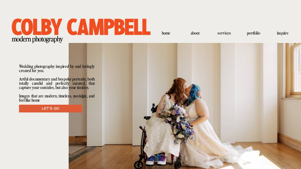 Colby Campbell Photography website screenshot