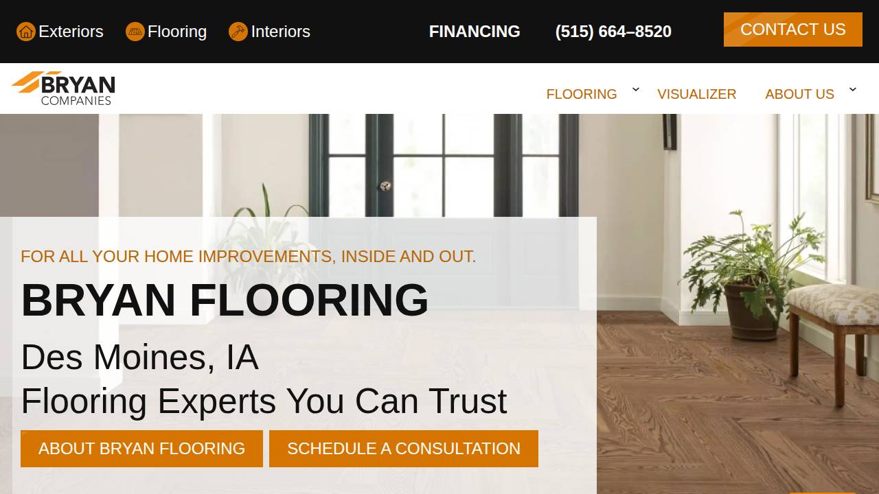 Bryan Flooring And Construction website screenshot