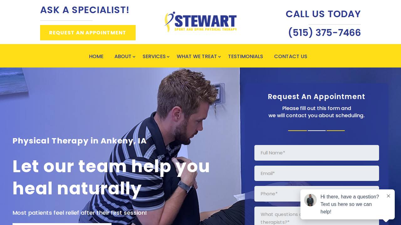 Stewart Sport And Spine Pt website screenshot