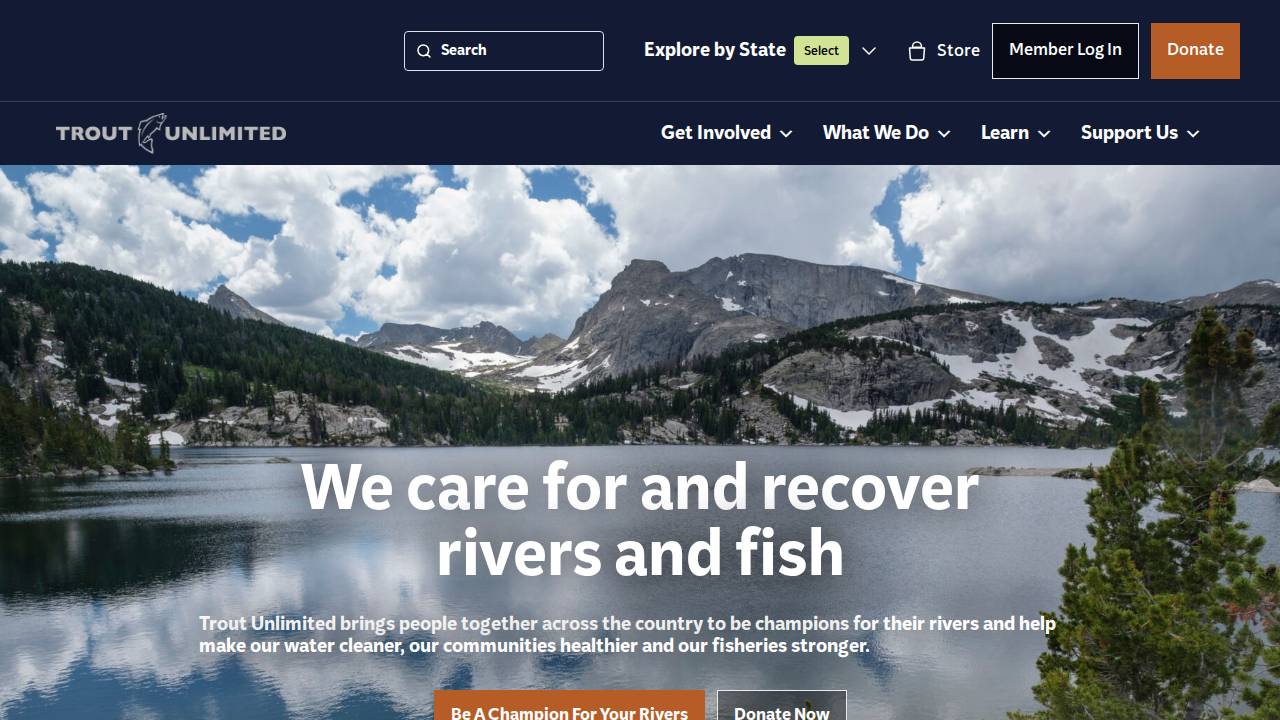 Trout Unlimited - North Bear website screenshot