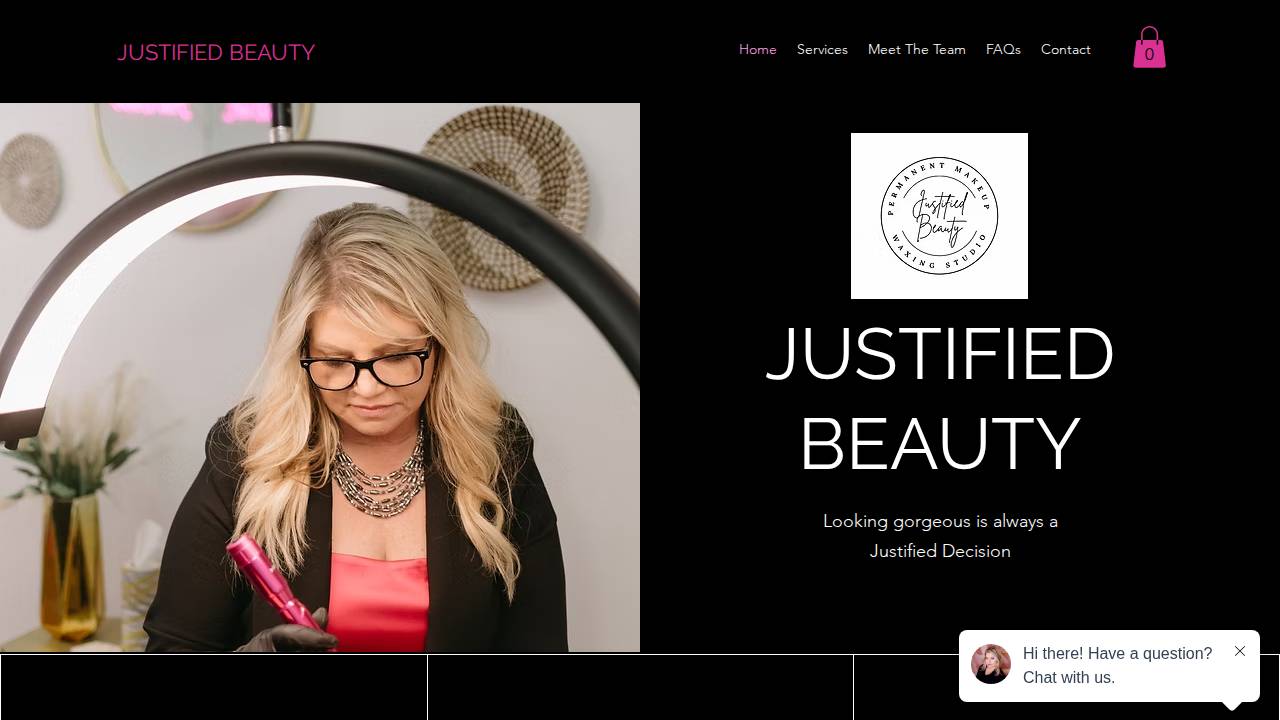 Justified Beauty website screenshot