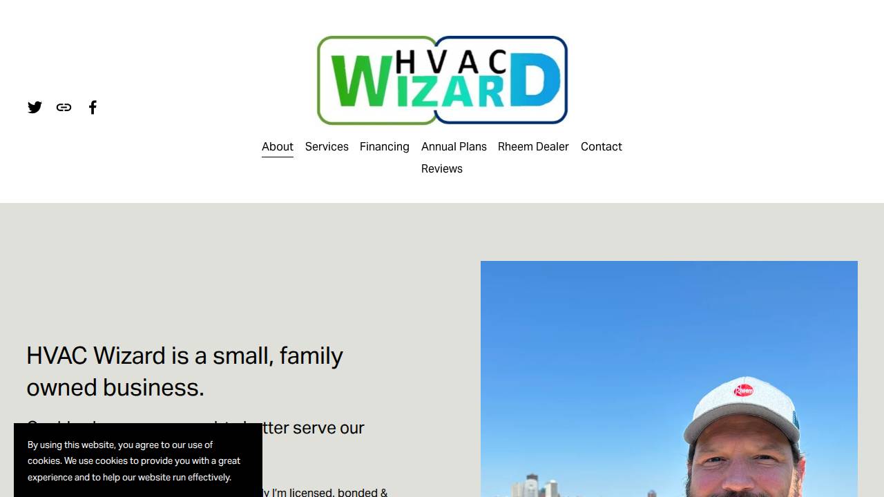 HVAC Wizard website screenshot