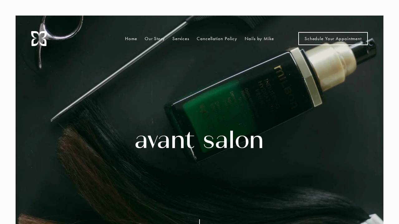 Avant Salon website screenshot