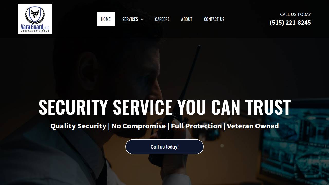 Vara Guard website screenshot