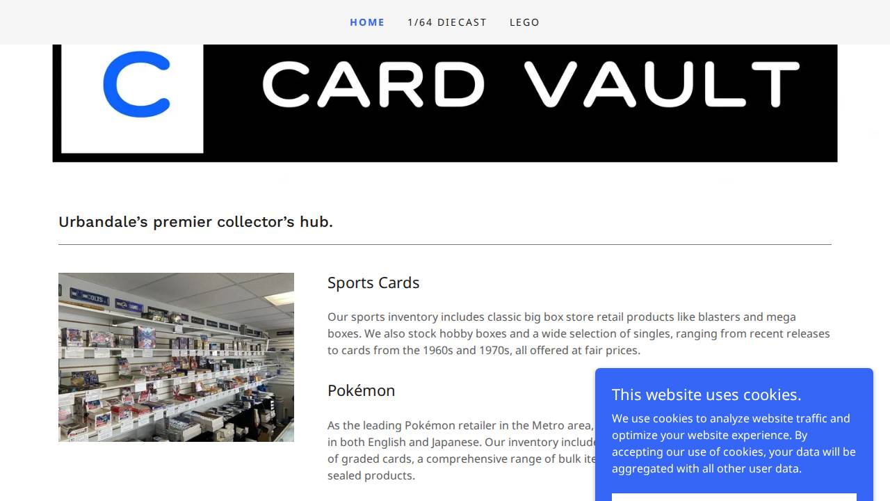 Card Vault Dsm website screenshot