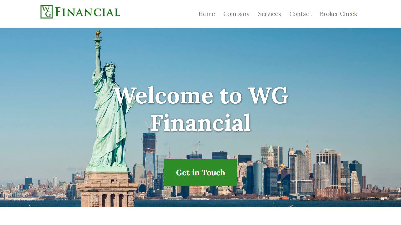 Wgfinancial LLC website screenshot