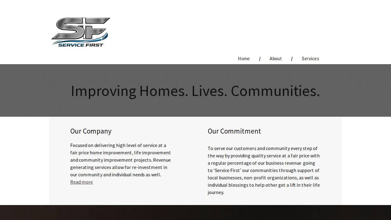Service First LLC website screenshot