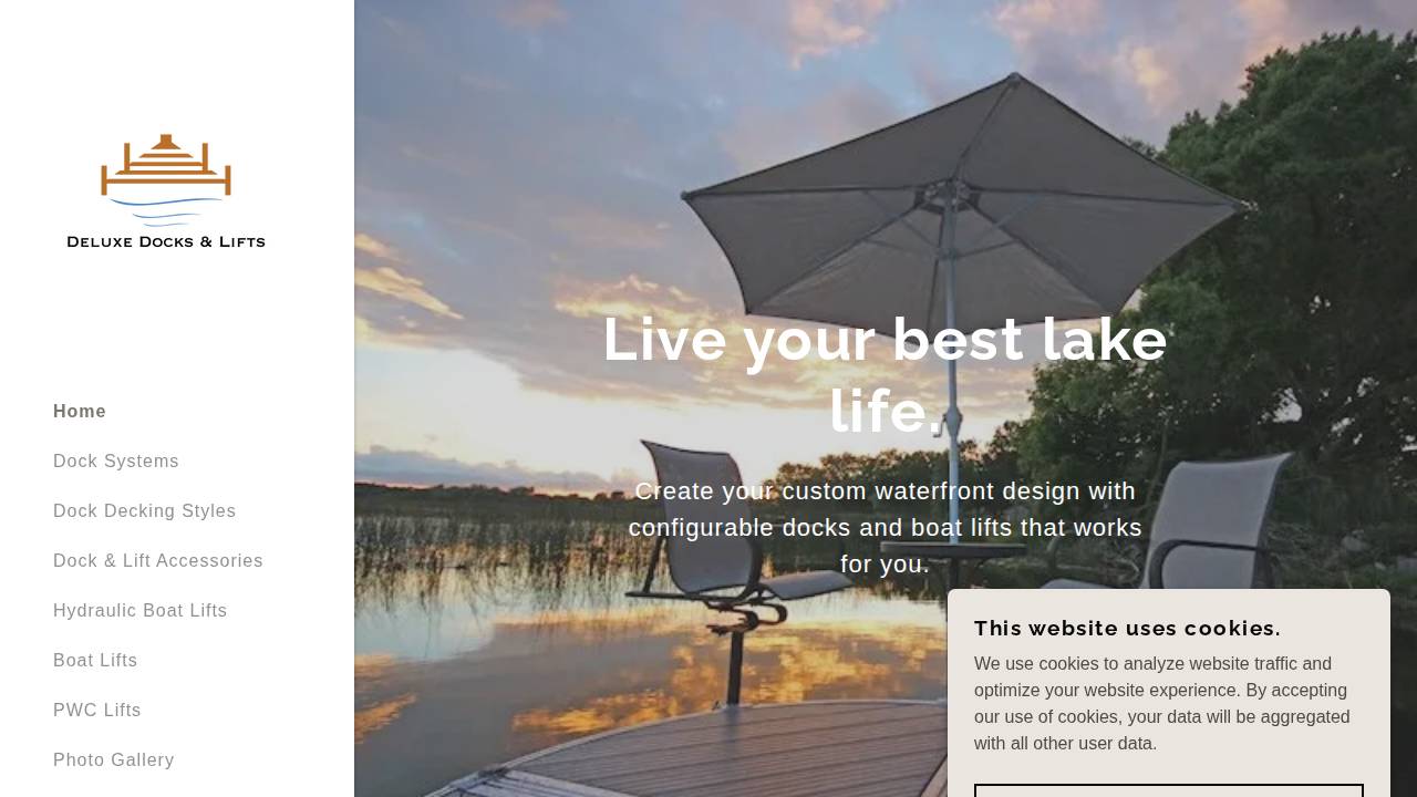 Deluxe Docks & Lifts Barge Service LLC website screenshot