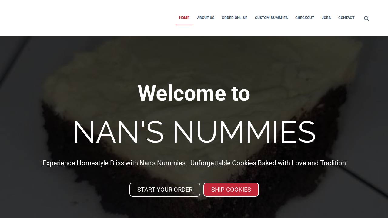 Nans Nummies website screenshot