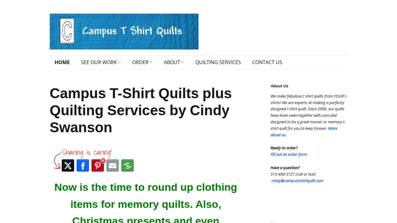 Purple Cat Quilting website screenshot