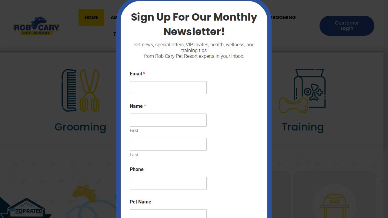 Grey Barn Dog Grooming website screenshot