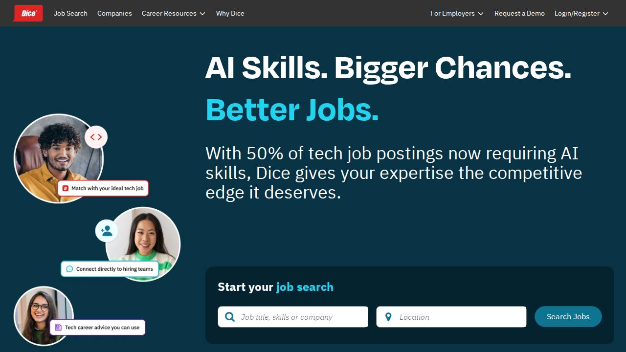 Dice Career Solutions Inc. website screenshot
