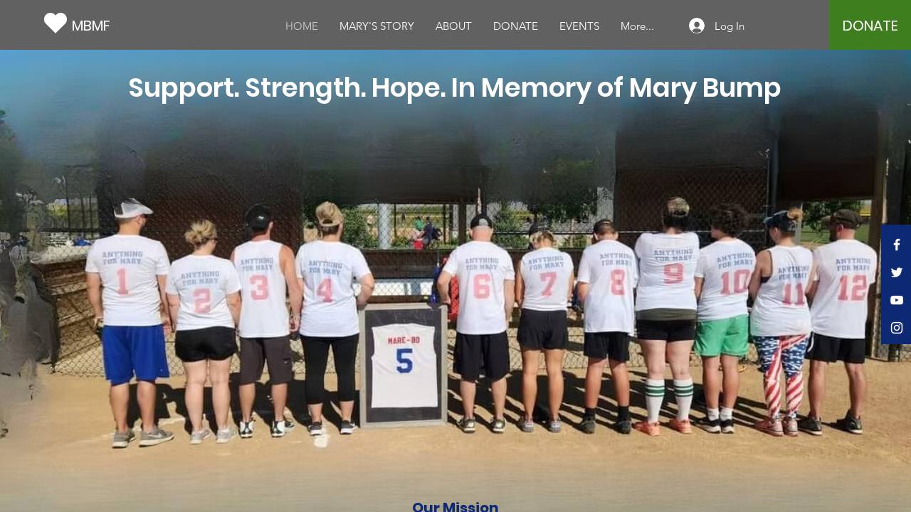 Mary Bump Memorial Foundation website screenshot