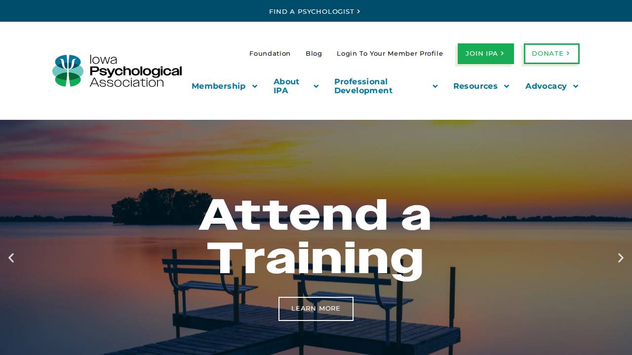 Iowa Psychological Foundation website screenshot