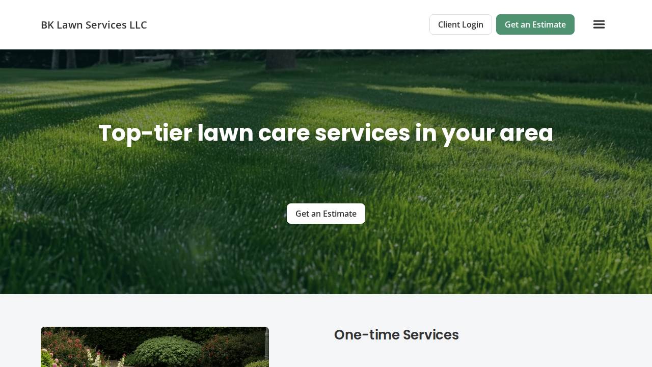 Bk Lawn Services LLC website screenshot