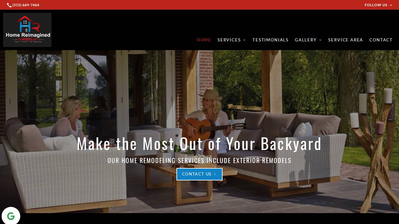 Home website screenshot