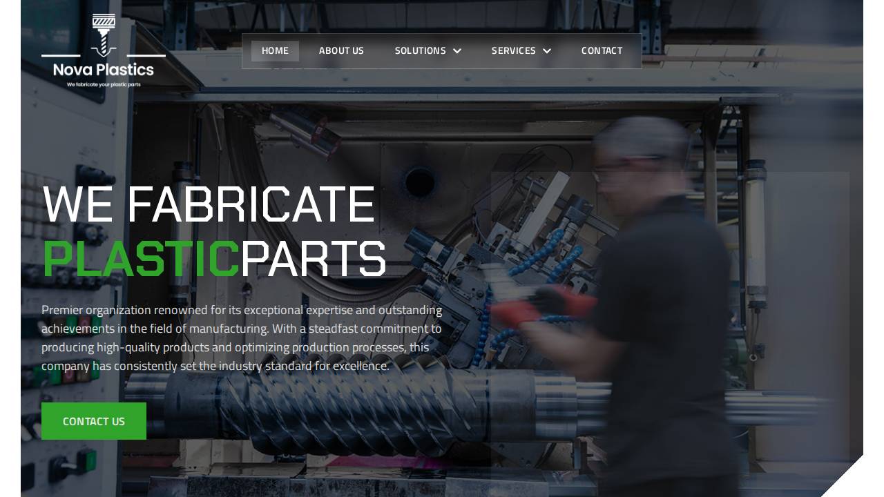 Nova Plastics website screenshot