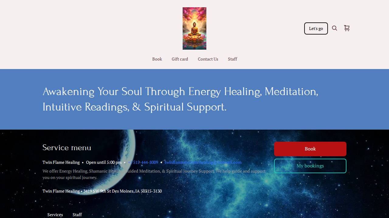 Twin Flames Holistic Healing website screenshot