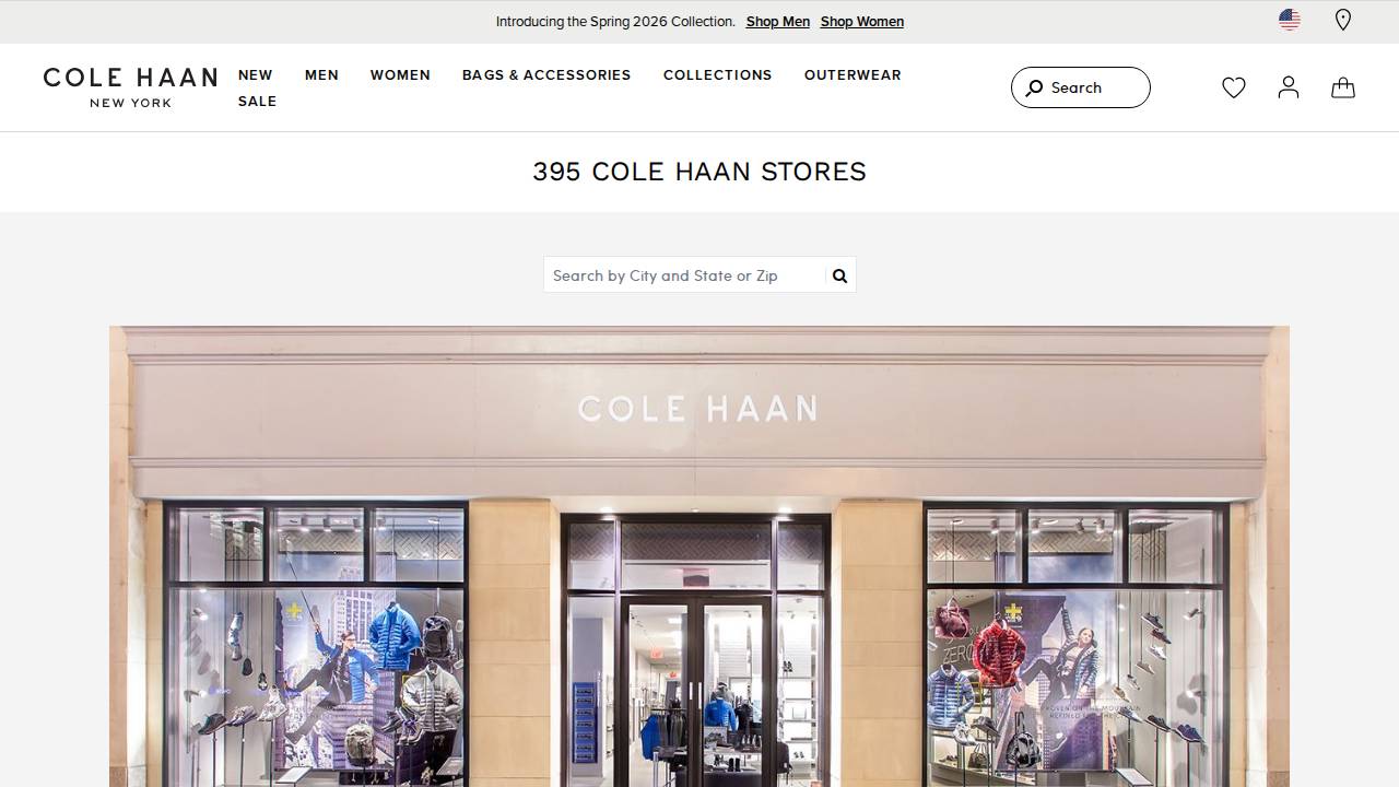 Cole Haan website screenshot