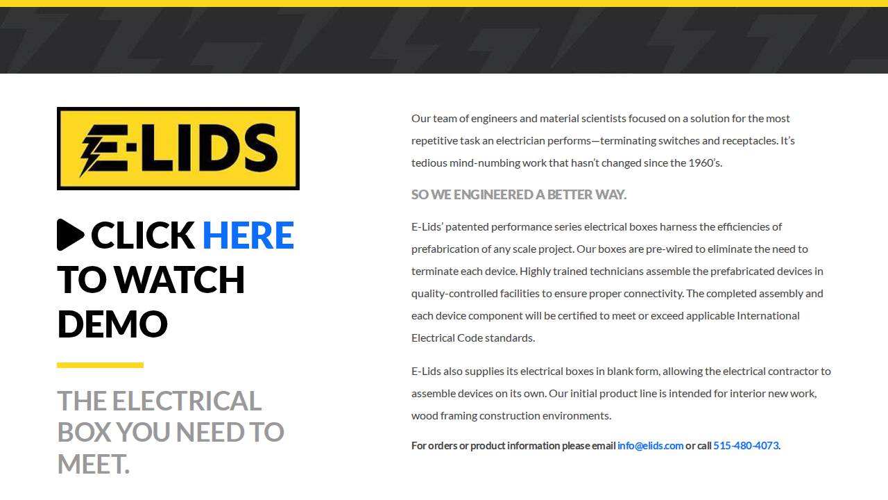 E-Lids website screenshot