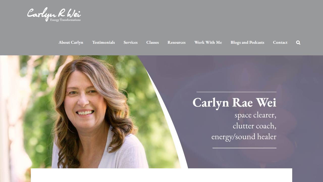 Carlyn Rae Energy Transformations website screenshot