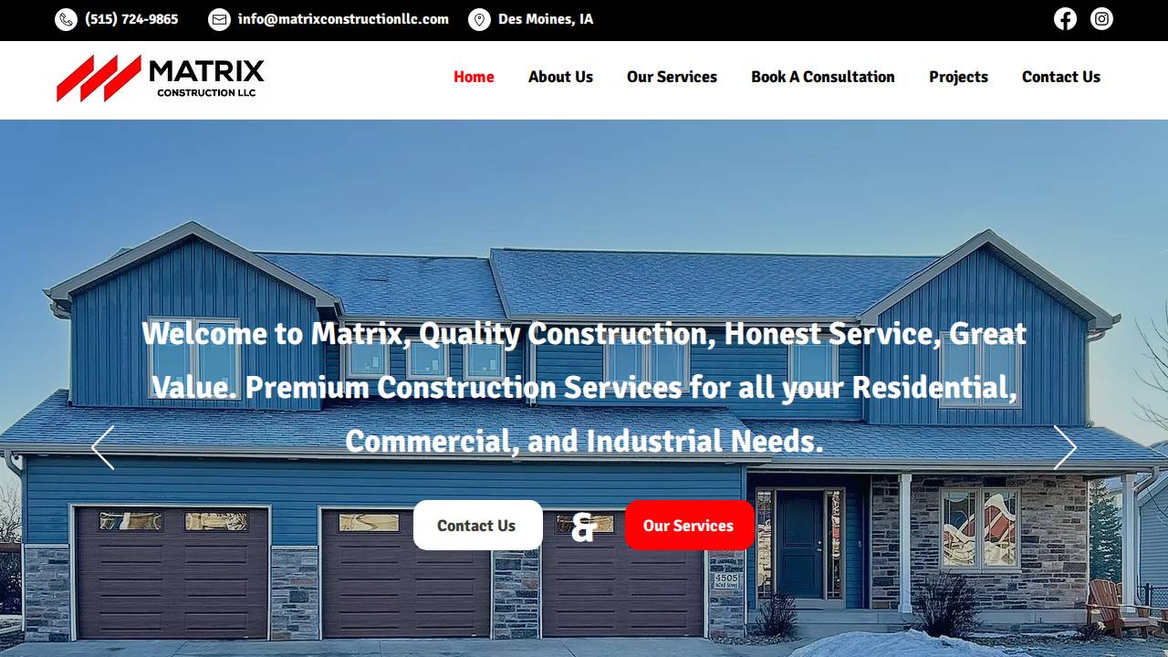 Merriam Construction LLC website screenshot