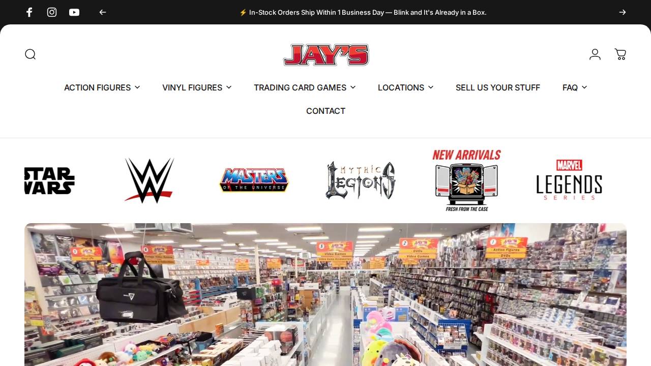 Jays Cd & Hobby website screenshot