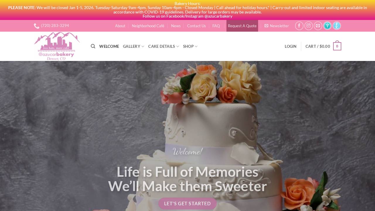 Azucar Peruvian Bakery LLC website screenshot