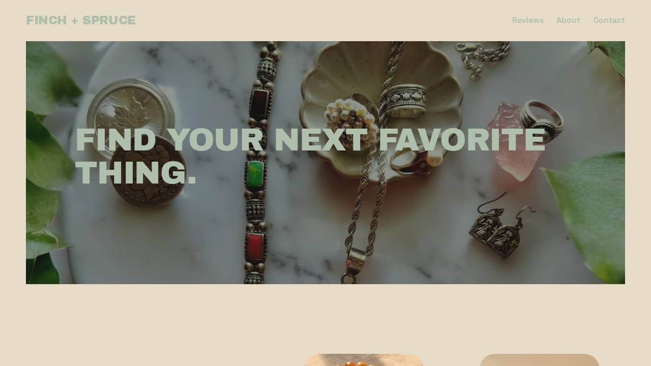 Finch + Spruce website screenshot