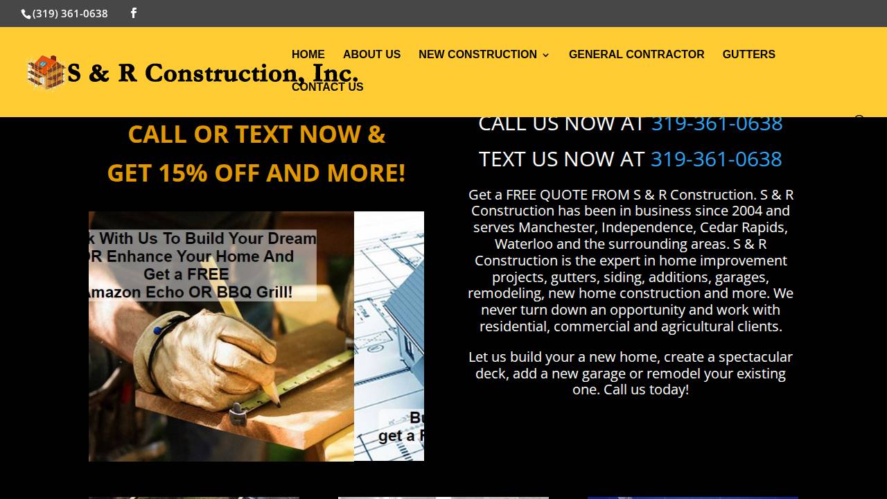 S&R LLC website screenshot