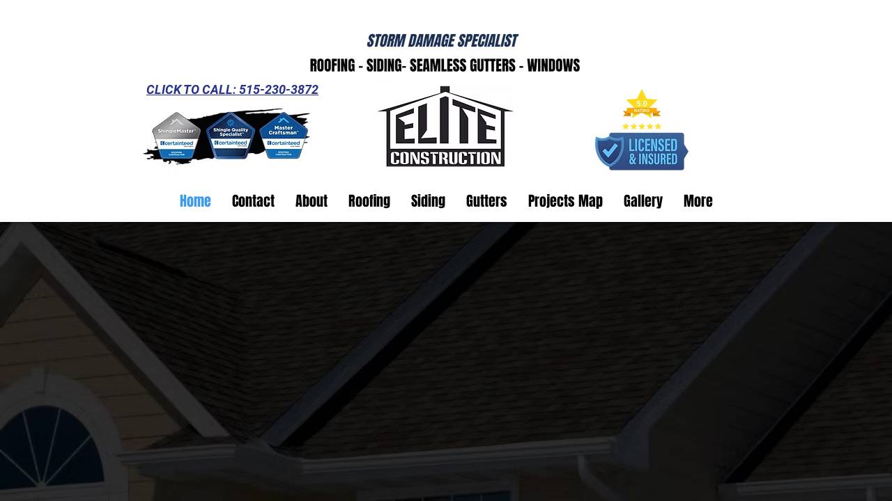 Elite Home Renovations website screenshot