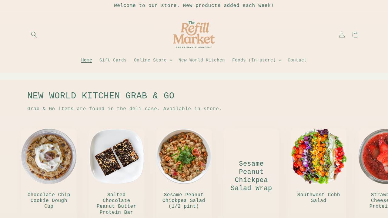 The Refill Market Ltd Co. website screenshot