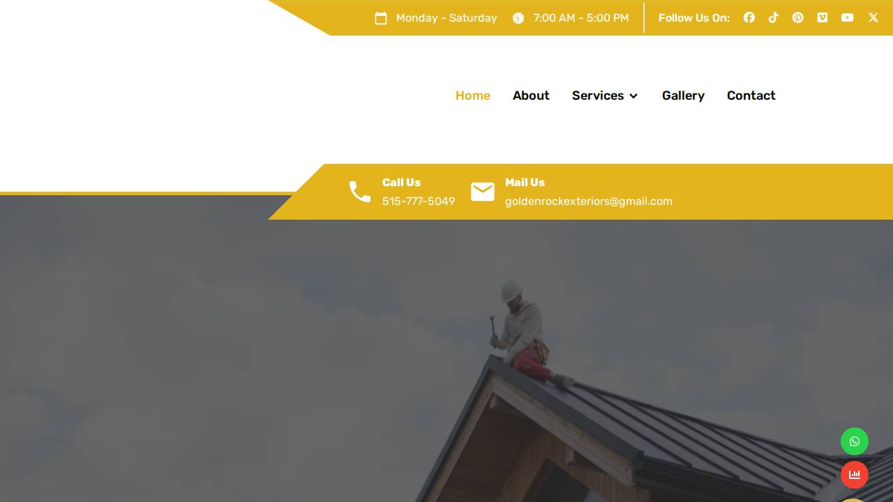 E.g Exteriors website screenshot